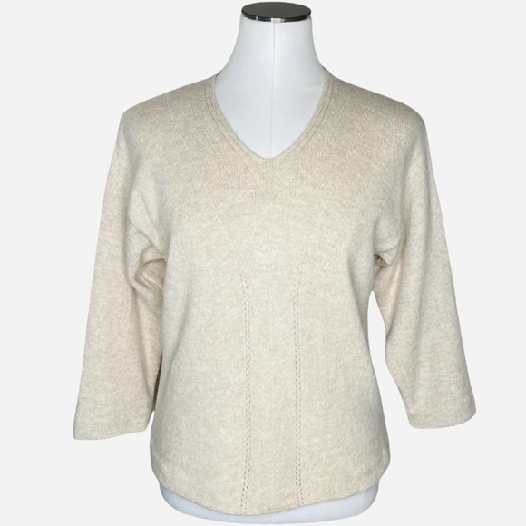 Vintage Burberrys Of London 3/4 Sleeve Knit Top - Picture 1 of 12